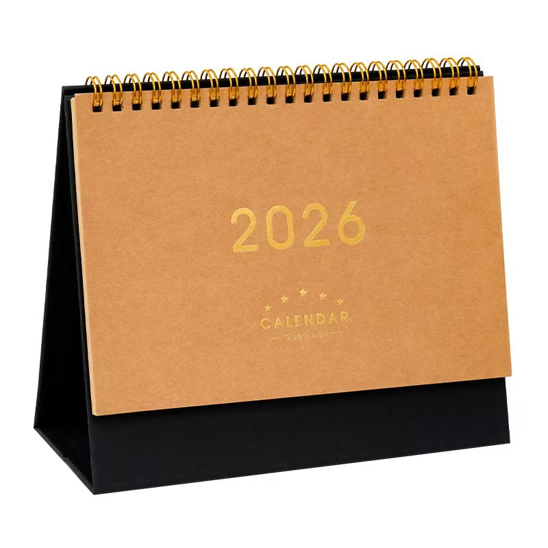 2026 Vintage Kraft Paper Desk Calendar Minimalist Custom Logo Calendar