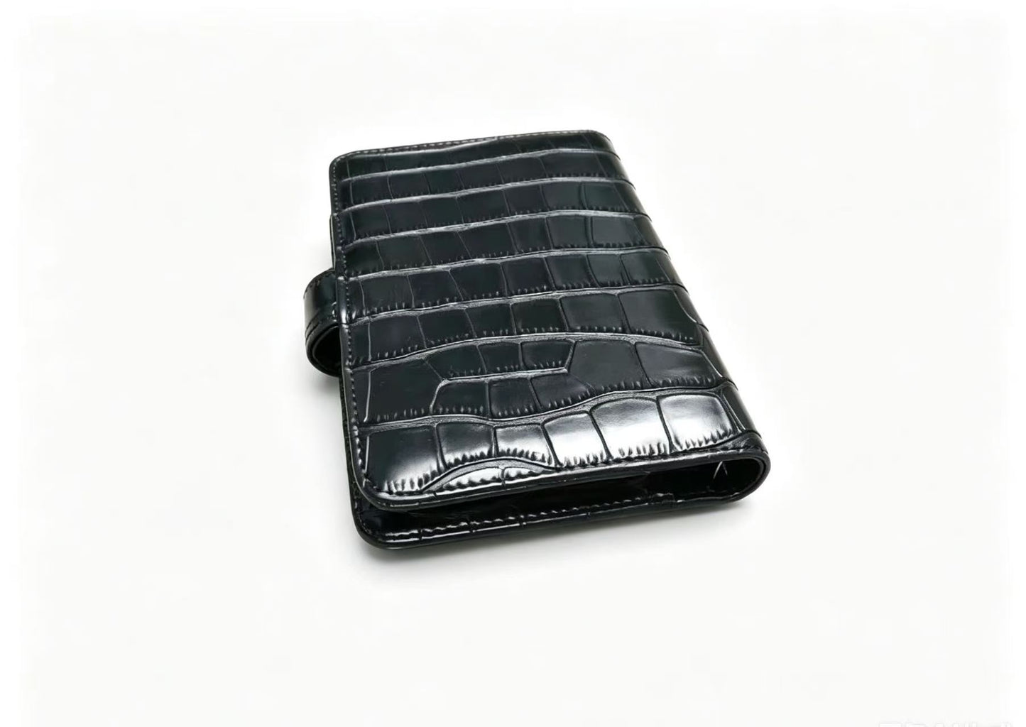 Luxury Crocodile Pattern Leather Notebook with Strap