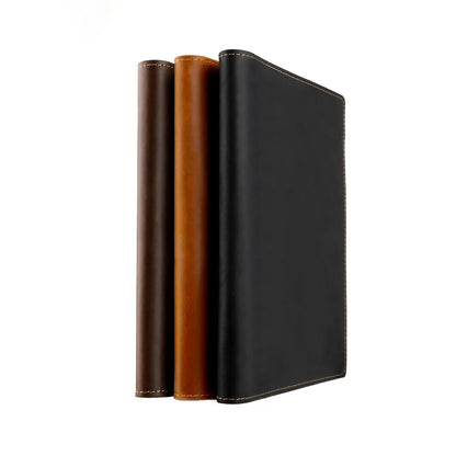 Vintage Crazy Horse Leather Notebook Cover & Multi-Functional Protective Case – Premium Handmade Organizer