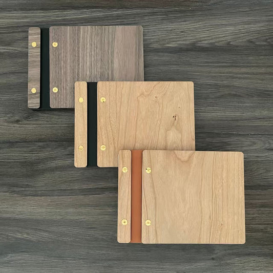 Wooden Cover Guest Book with Custom Name Engraving for Weddings & Events