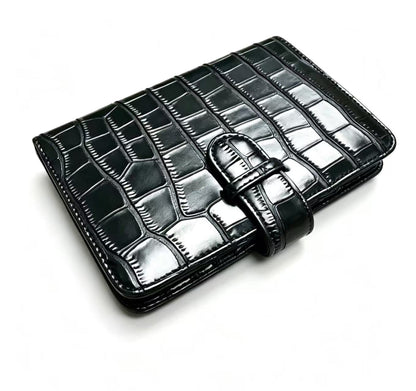 Luxury Crocodile Pattern Leather Notebook with Strap