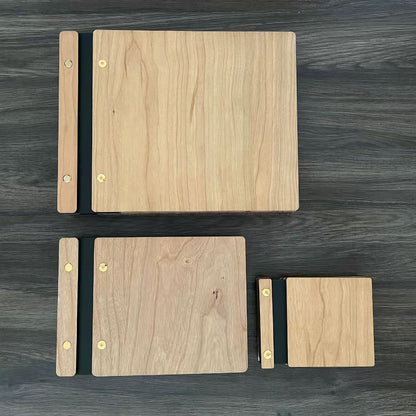 Wooden Cover Guest Book with Custom Name Engraving for Weddings & Events
